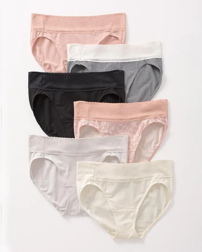 Soma Cotton Modal Lace High Leg 6 Pack Blended Animal Hush Mltpk Women Panties