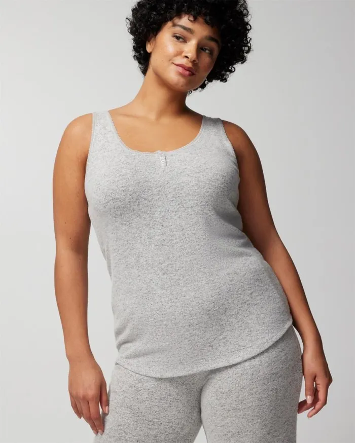 Soma CozyLuxe Pajama Tank Ivory Cozyluxe Women Pajama Tops