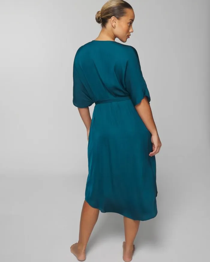 Soma Crinkle Satin Midi Robe Dark Harbour Women Matching Sets and Separates