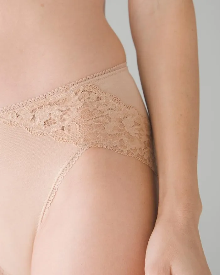 Soma Embraceable Signature Lace HighLeg Brief Divine Leopard Mini Ivory Women Panties