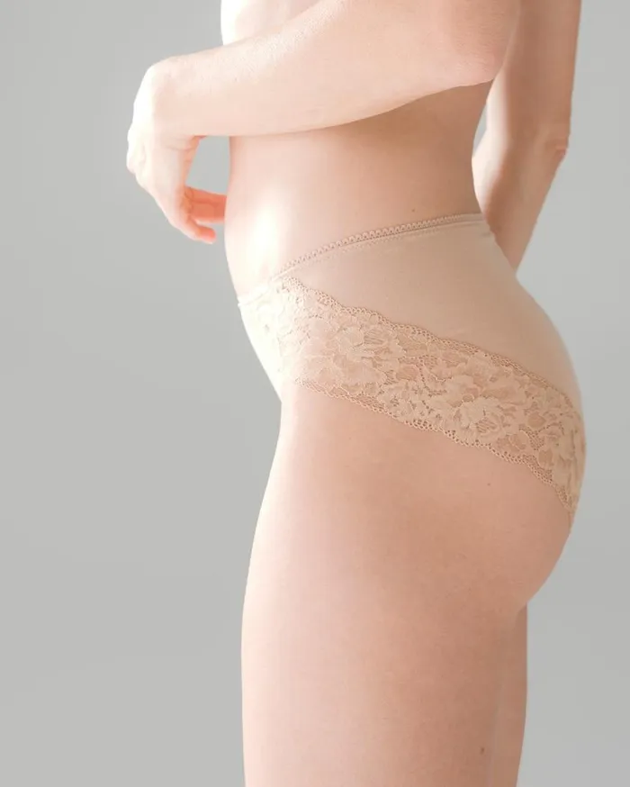 Soma Embraceable Signature Lace HighLeg Brief Divine Leopard Mini Ivory Women Panties
