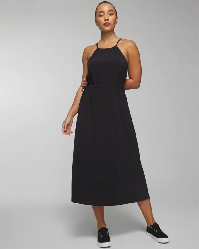 Soma Everstretch Relaxed Travel Bra Dress Black Women Midi Dresses