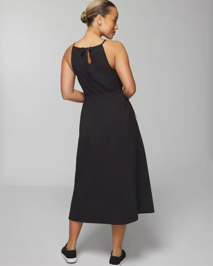 Soma Everstretch Relaxed Travel Bra Dress Black Women Midi Dresses