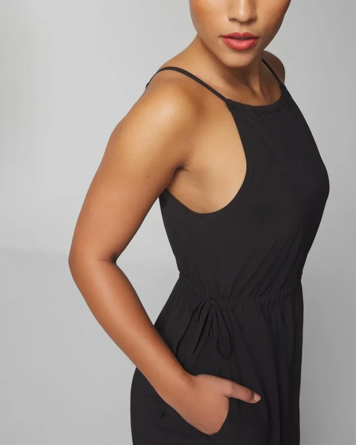 Soma Everstretch Relaxed Travel Bra Dress Black Women Midi Dresses