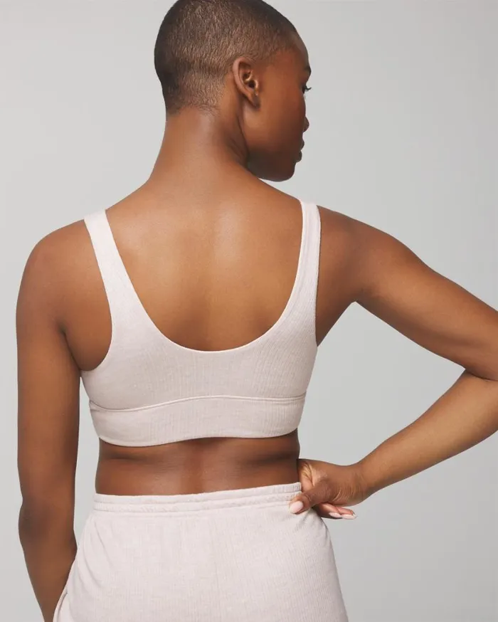 Soma Lightweight Rib Knit Sleep Bralette Heather Opal Gray Women Bras