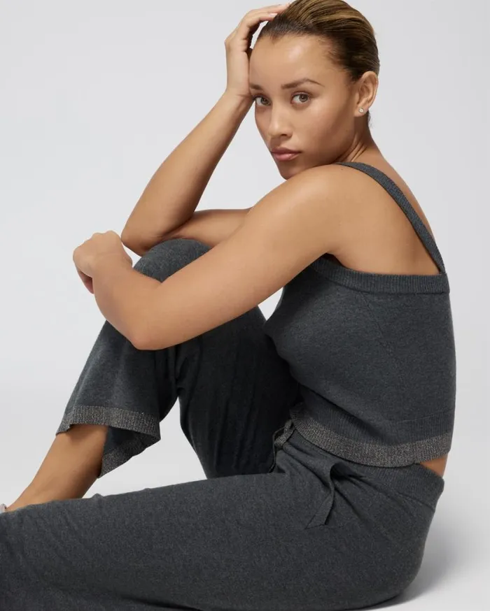 Soma Luxe Soft Tank Heather Quartz Women Tops and Bodysuits