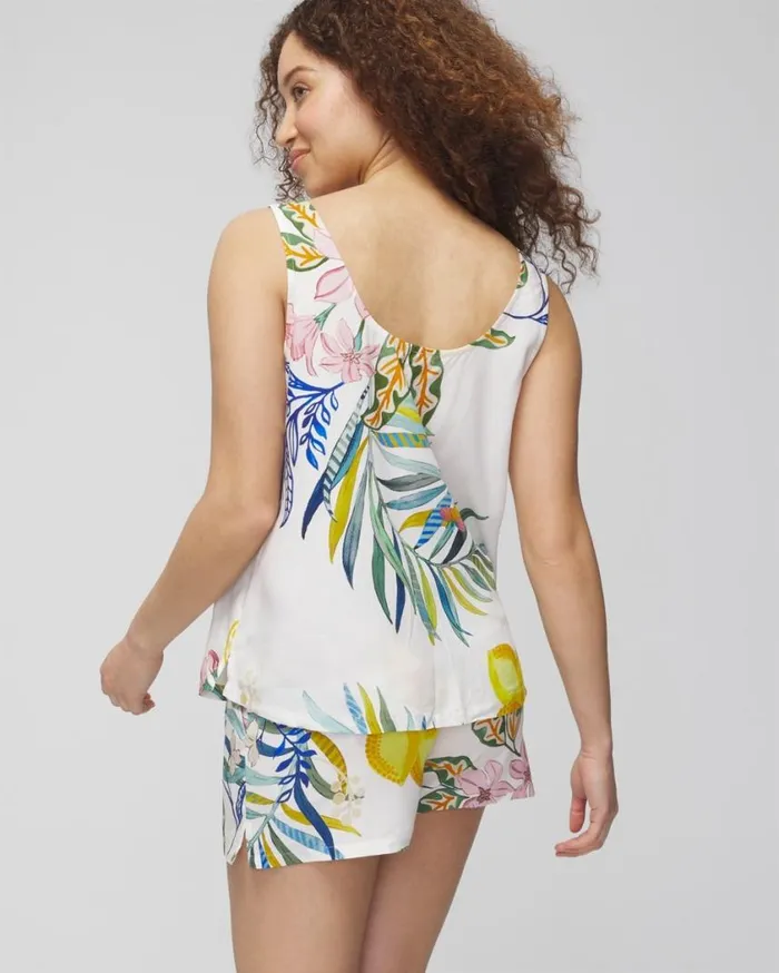 Soma Rayon Challis Tank Shorts Set Unbeleafable Climbing Ivy Women Matching Sets and Separates