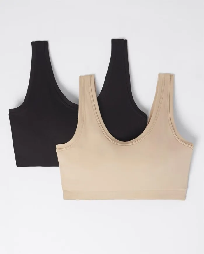 Soma Seamless 2 Pack Bralette Blackwarm Amber Women Bras