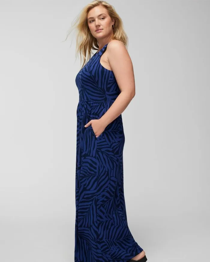 Soma Soft Jersey Tank Maxi Bra Dress Unbeleafable True Blue Women Long Dresses