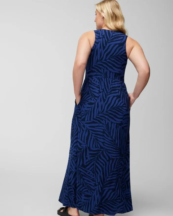 Soma Soft Jersey Tank Maxi Bra Dress Unbeleafable True Blue Women Long Dresses