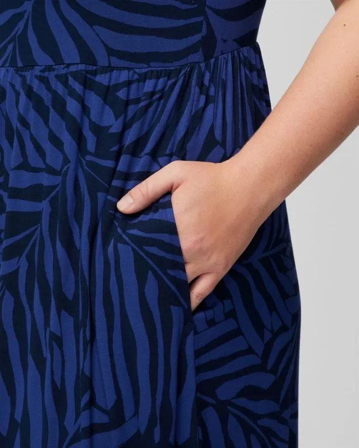 Soma Soft Jersey Tank Maxi Bra Dress Unbeleafable True Blue Women Long Dresses