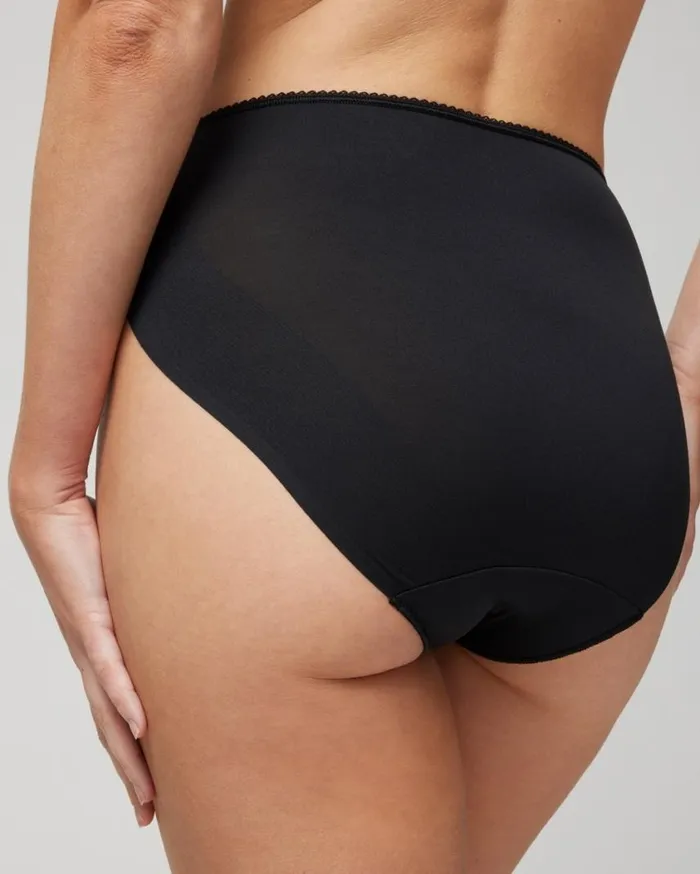 Soma Vanishing Edge Microfiber With Lace High Leg French Mauve Women Panties