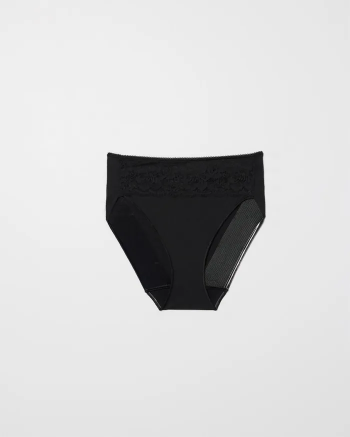 Soma Vanishing Edge Microfiber With Lace High Leg French Mauve Women Panties