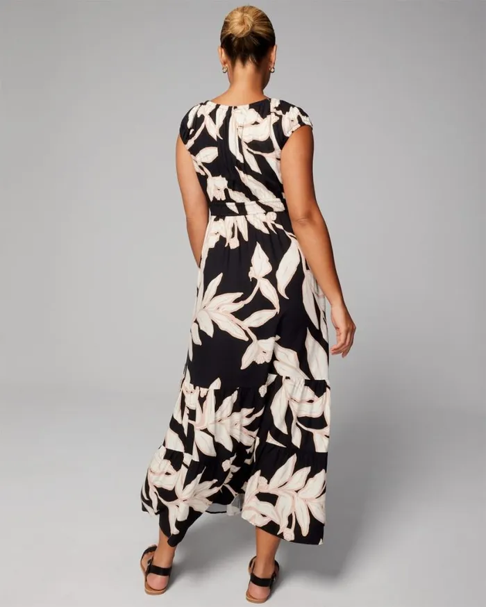 Soma Woven Shirred Maxi Bra Dress Ornamental Paisley G Coco Women Long Dresses