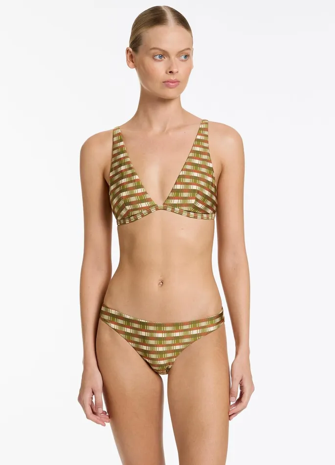Sorella Geo Minimal Triangle Bikini Top Moss Women JETS Australia Tri Bikini Tops