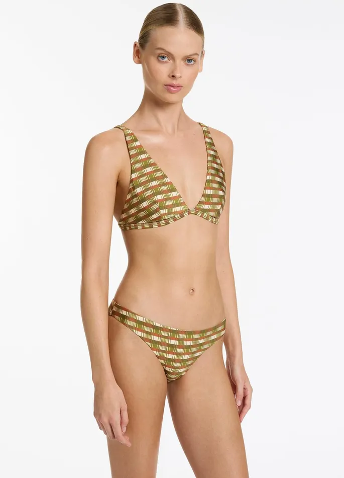 Sorella Geo Minimal Triangle Bikini Top Moss Women JETS Australia Tri Bikini Tops