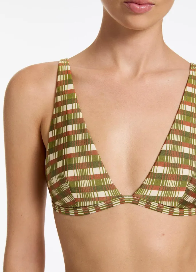 Sorella Geo Minimal Triangle Bikini Top Moss Women JETS Australia Tri Bikini Tops