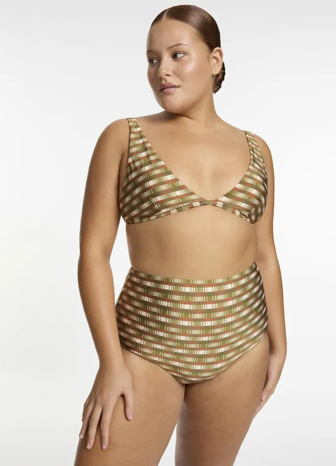 Sorella Geo Minimal Triangle Bikini Top Moss Women JETS Australia Tri Bikini Tops