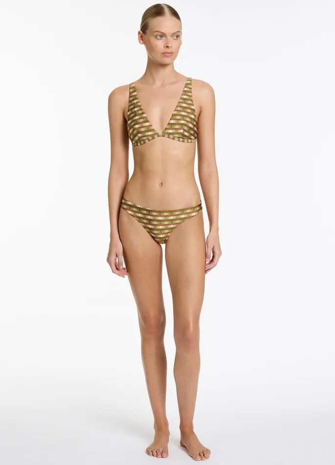 Sorella Geo Minimal Triangle Bikini Top Moss Women JETS Australia Tri Bikini Tops