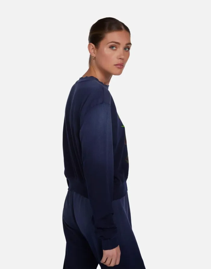 Spalding CBGB Rock Hand Dark Navy Ombre Women039s Lauren Moshi Long Sleeve