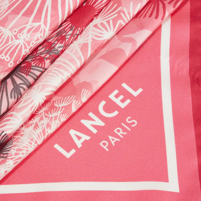 Square 70 Multico Raspberry Women Lancel Silk Square And Headband