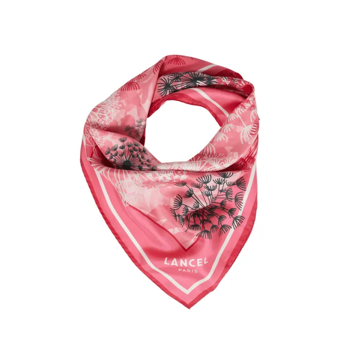 Square 70 Multico Raspberry Women Lancel Silk Square And Headband