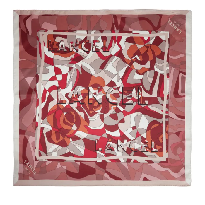 Square 90 Multico Pink Women Lancel Silk Square And Headband