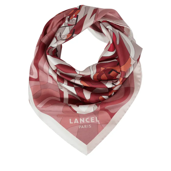 Square 90 Multico Pink Women Lancel Silk Square And Headband