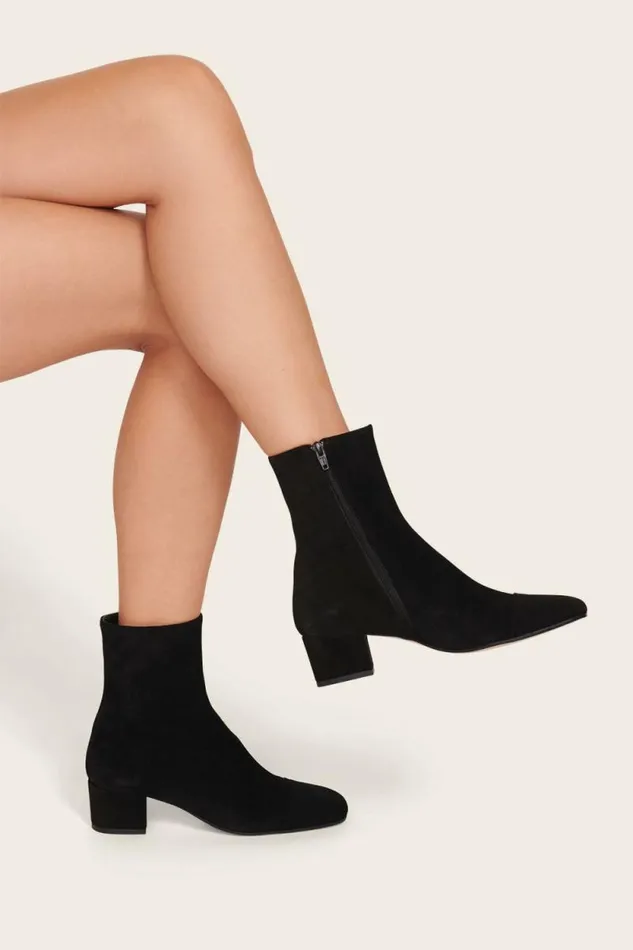 STAUD Boots AIMEE SHORT BOOT Black Suede 8211 Women