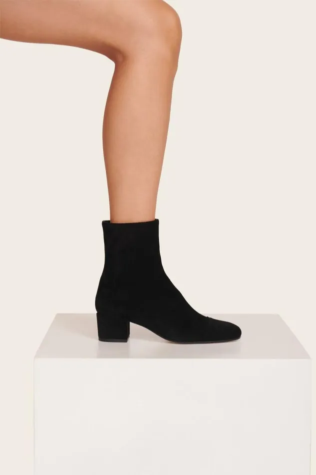 STAUD Boots AIMEE SHORT BOOT Black Suede 8211 Women