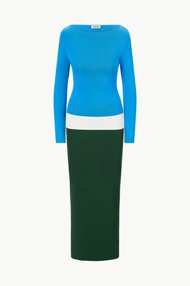 STAUD Dresses CARILO DRESS Jungle Sky Ivory 8211 Women