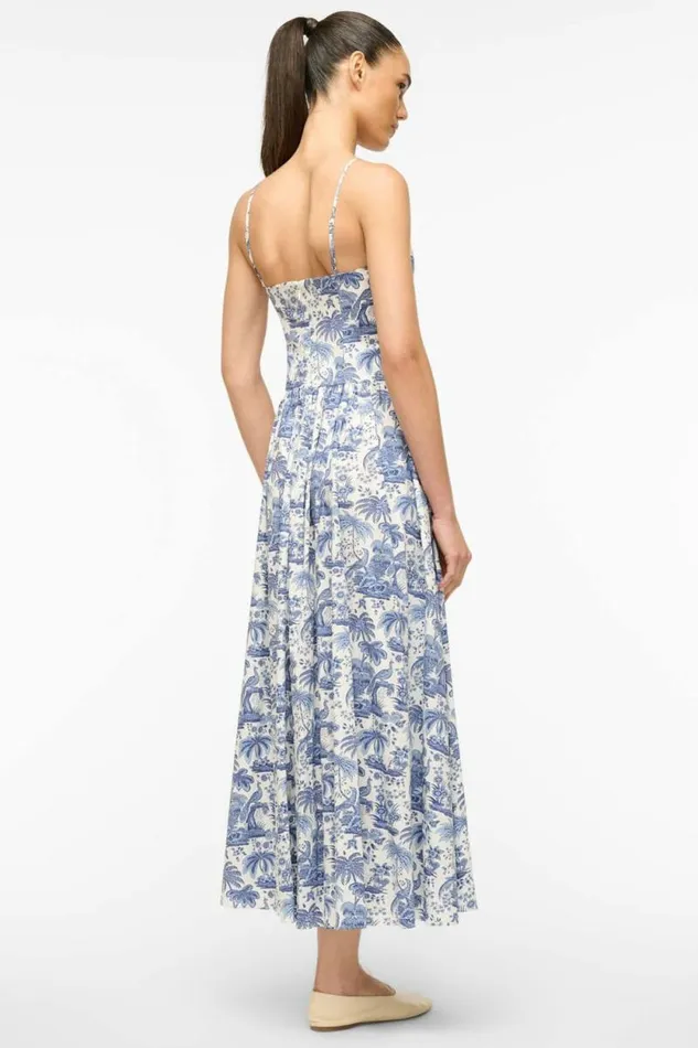 STAUD Dresses DENA DRESS Blue Toile 8211 Women
