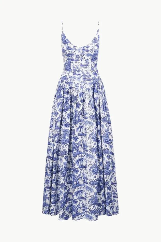 STAUD Dresses DENA DRESS Blue Toile 8211 Women