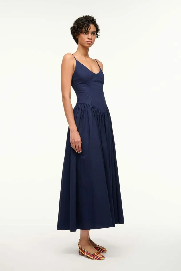 STAUD Dresses DENA DRESS Navy 8211 Women STAUD Dresses DENA DRESS Navy 8211 Women