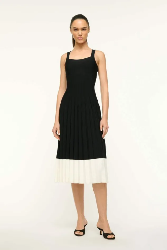 STAUD Dresses ELLISON DRESS Black Ivory 8211 Women