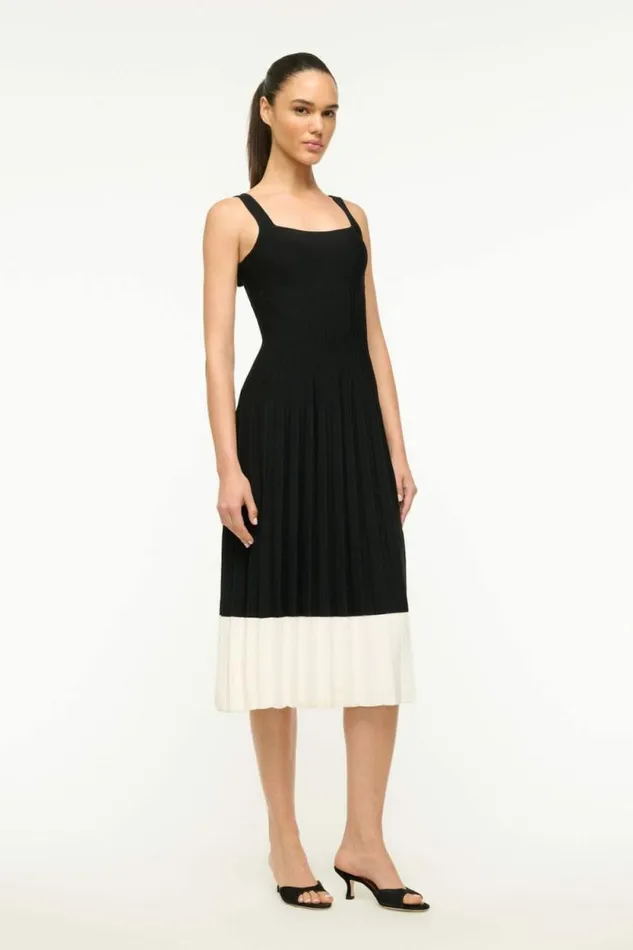 STAUD Dresses ELLISON DRESS Black Ivory 8211 Women STAUD Dresses ELLISON DRESS Black Ivory 8211 Women