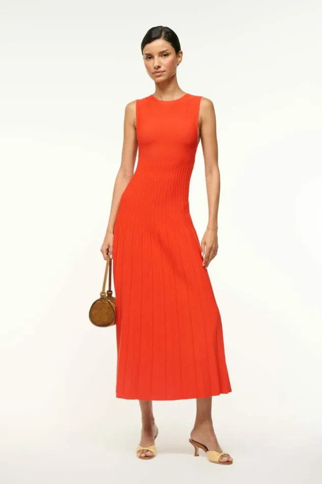 STAUD Dresses ELYSE DRESS Cayenne 8211 Women STAUD Dresses ELYSE DRESS Cayenne 8211 Women