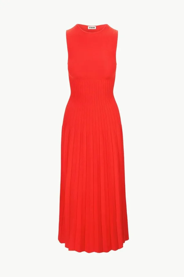 STAUD Dresses ELYSE DRESS Cayenne 8211 Women STAUD Dresses ELYSE DRESS Cayenne 8211 Women