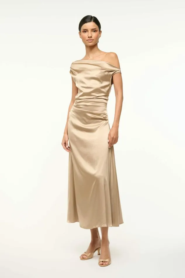 STAUD Dresses PHARE SILK DRESS Birch 8211 Women