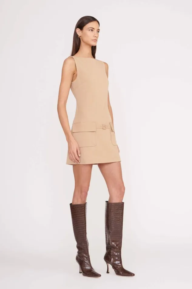 STAUD Dresses SHEILA DRESS Camel 8211 Women STAUD Dresses SHEILA DRESS Camel 8211 Women