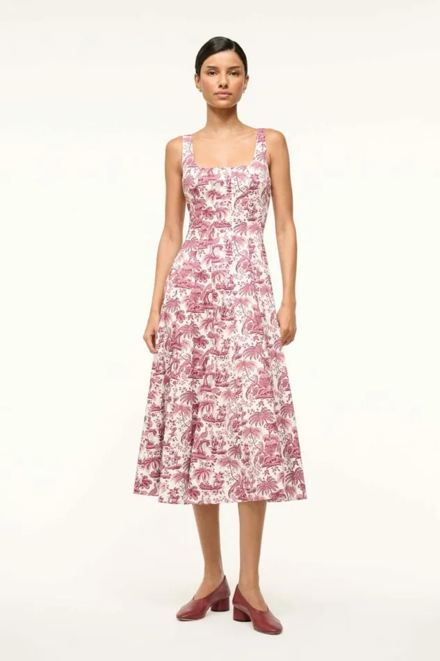 STAUD Dresses WELLS DRESS Bordeaux Toile 8211 Women