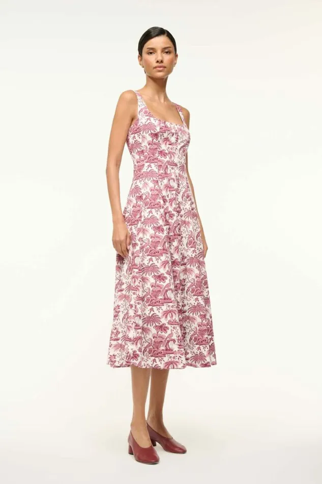 STAUD Dresses WELLS DRESS Bordeaux Toile 8211 Women STAUD Dresses WELLS DRESS Bordeaux Toile 8211 Women