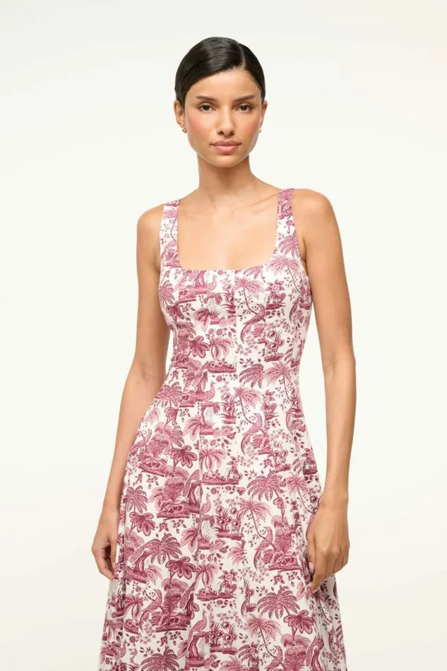 STAUD Dresses WELLS DRESS Bordeaux Toile 8211 Women STAUD Dresses WELLS DRESS Bordeaux Toile 8211 Women