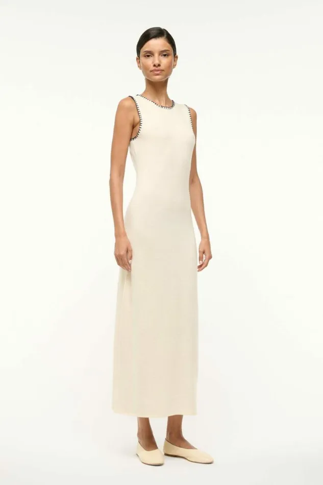STAUD Dresses WENTWORTH DRESS Ivory Navy 8211 Women