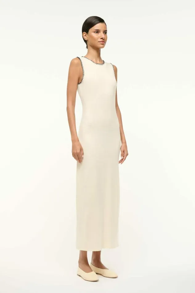 STAUD Dresses WENTWORTH DRESS Ivory Navy 8211 Women STAUD Dresses WENTWORTH DRESS Ivory Navy 8211 Women