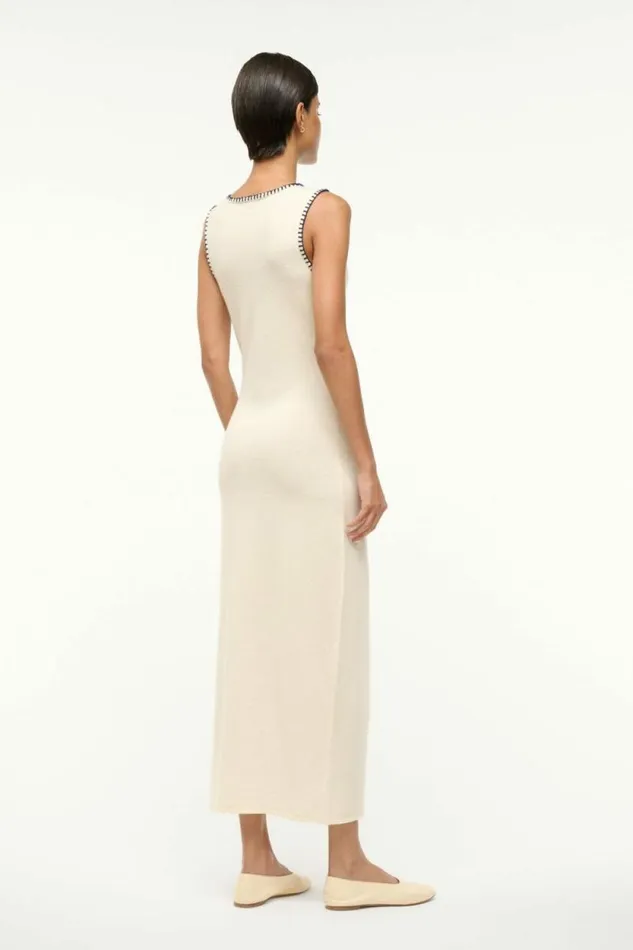 STAUD Dresses WENTWORTH DRESS Ivory Navy 8211 Women STAUD Dresses WENTWORTH DRESS Ivory Navy 8211 Women