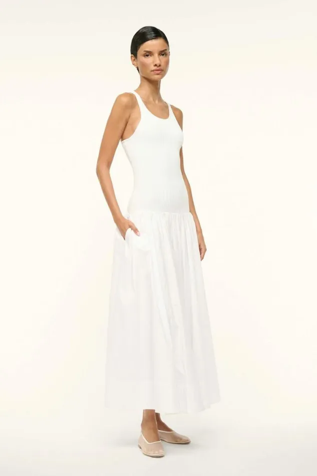 STAUD Dresses YAMILA DRESS White 8211 Women STAUD Dresses YAMILA DRESS White 8211 Women