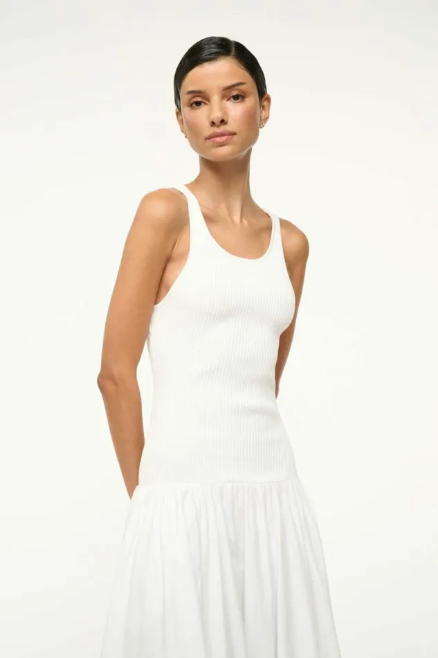 STAUD Dresses YAMILA DRESS White 8211 Women STAUD Dresses YAMILA DRESS White 8211 Women
