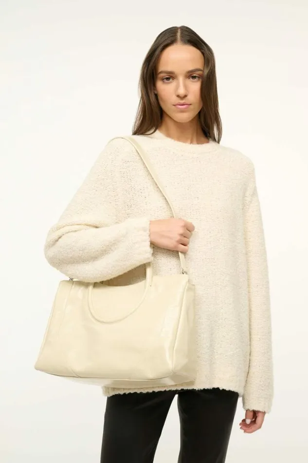 STAUD Essentials MAUDE SATCHEL Cream 8211 Women STAUD Essentials MAUDE SATCHEL Cream 8211 Women
