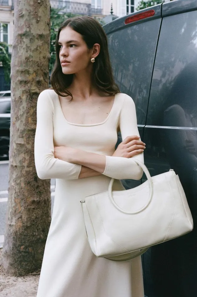 STAUD Essentials MAUDE SATCHEL Cream 8211 Women STAUD Essentials MAUDE SATCHEL Cream 8211 Women